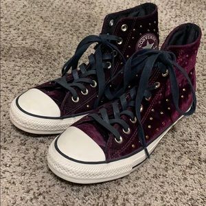 Unique Velvet Converse All-Star High Tops